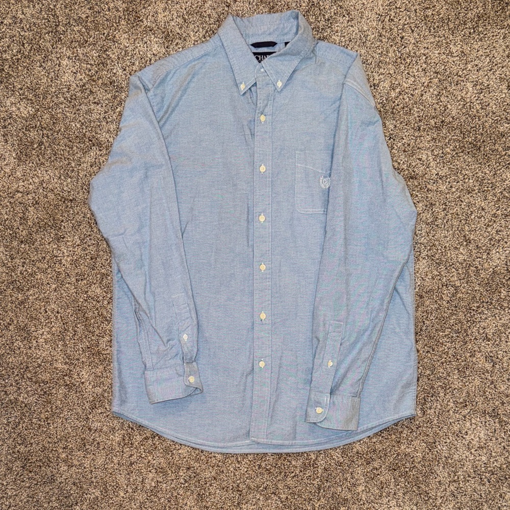 Classic Chaps Stretch Oxford Blue Men's Button-Down Shirt